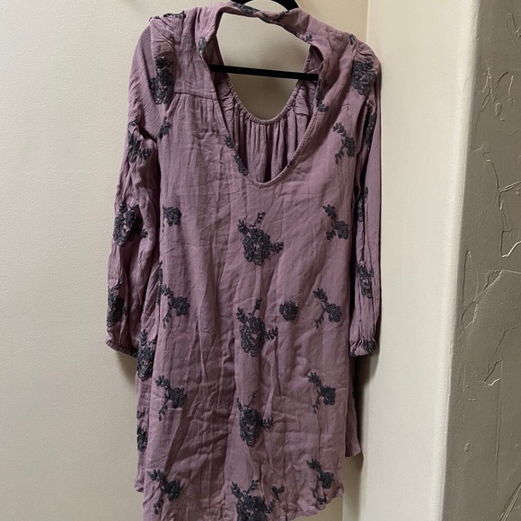 Free People Boho purple long sleeve tunic dress - Picture 5 of 9